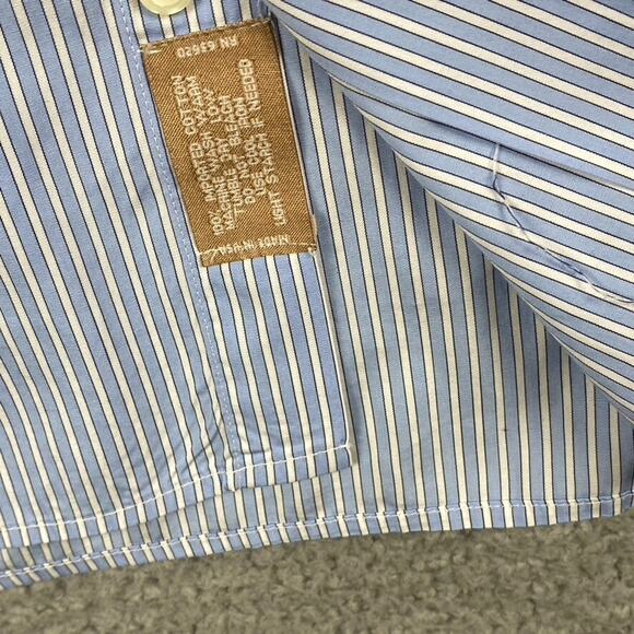 Gitman Gold Master Shirt Makers Button Men's 18 35 2XL Blue White Striped - Picture 4 of 12